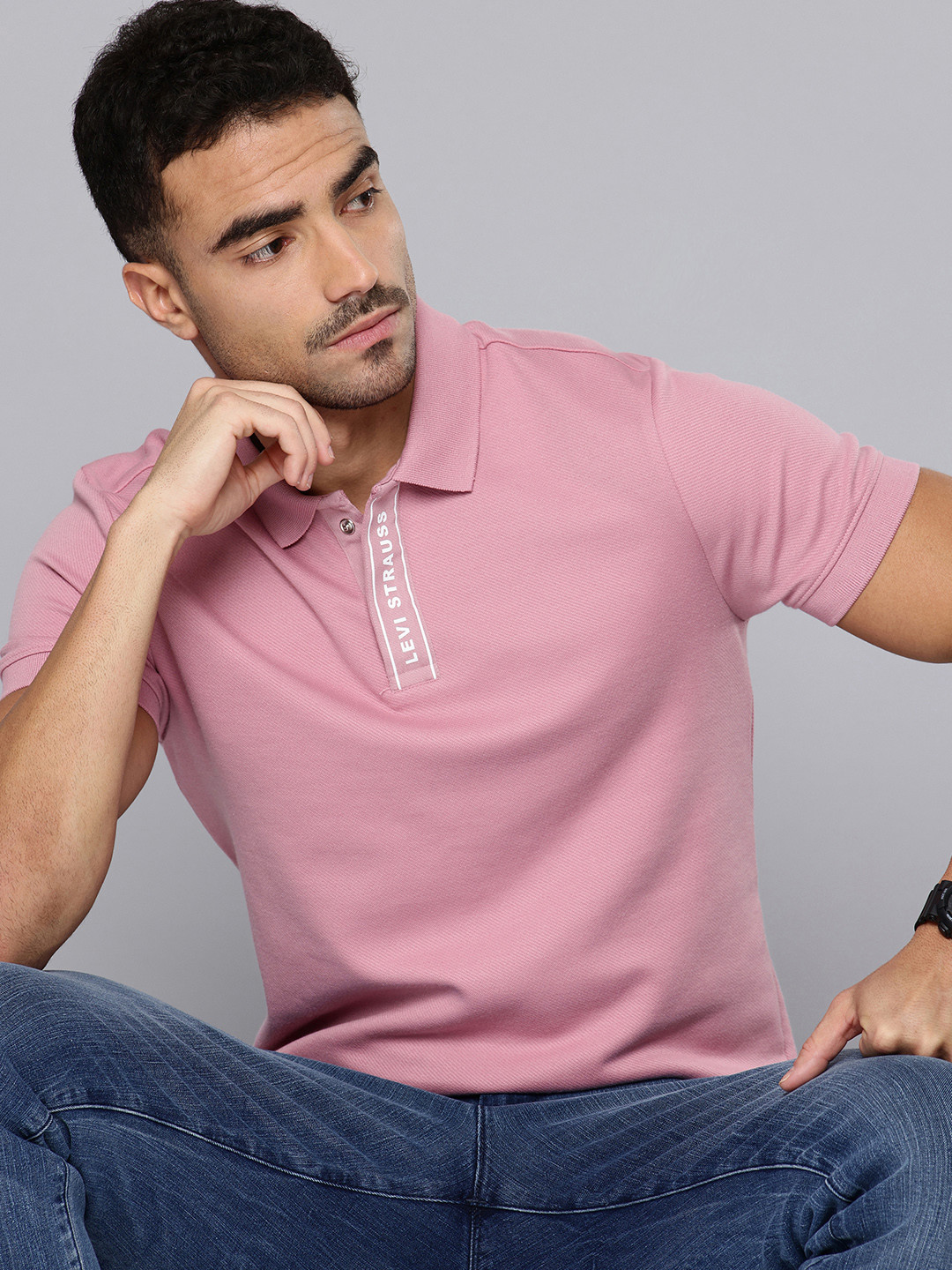 

Levis Polo Collar Slim Fit T-shirt, Rose
