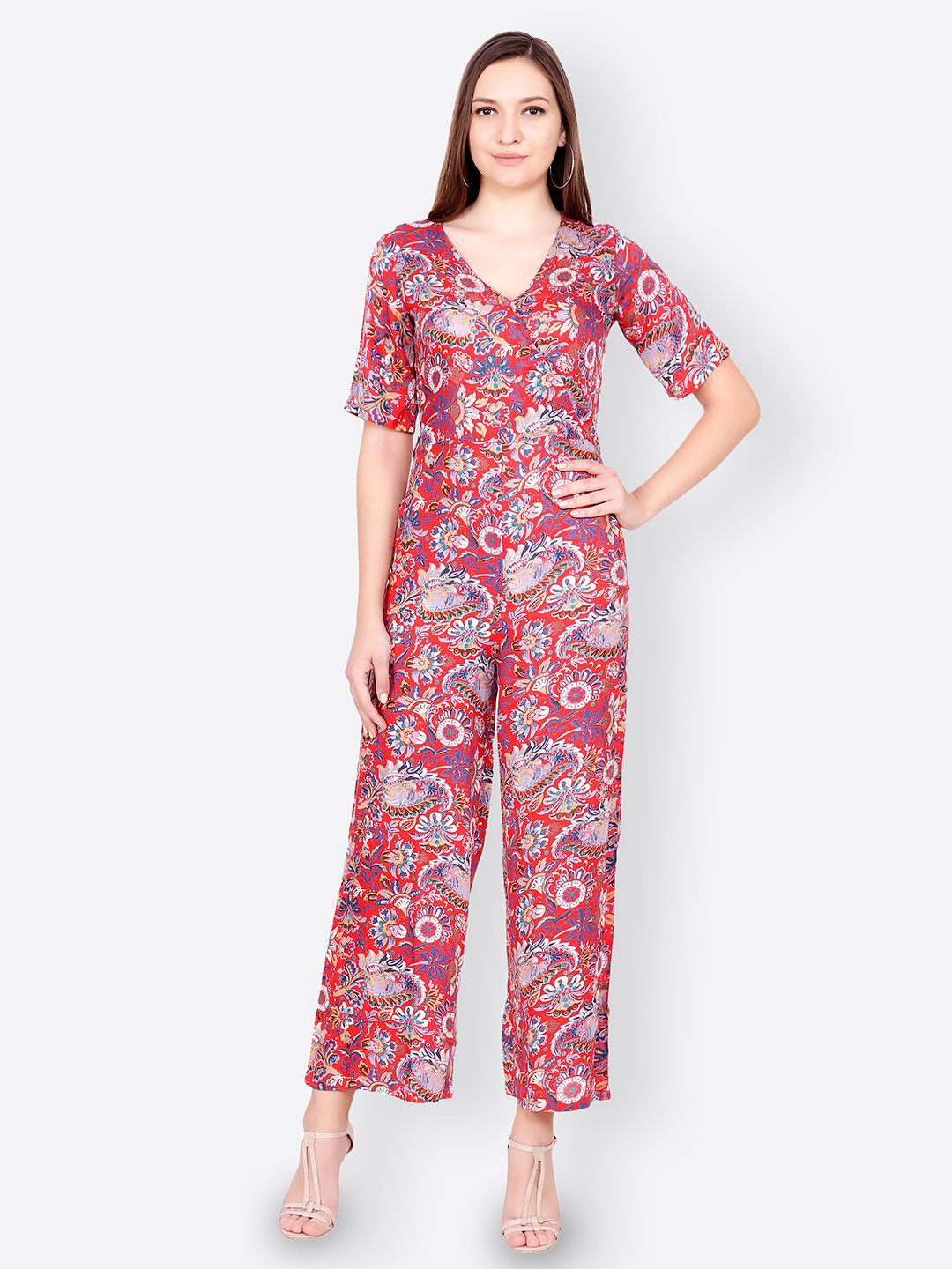 

BAESD Printed Basic Jumpsuit, Red