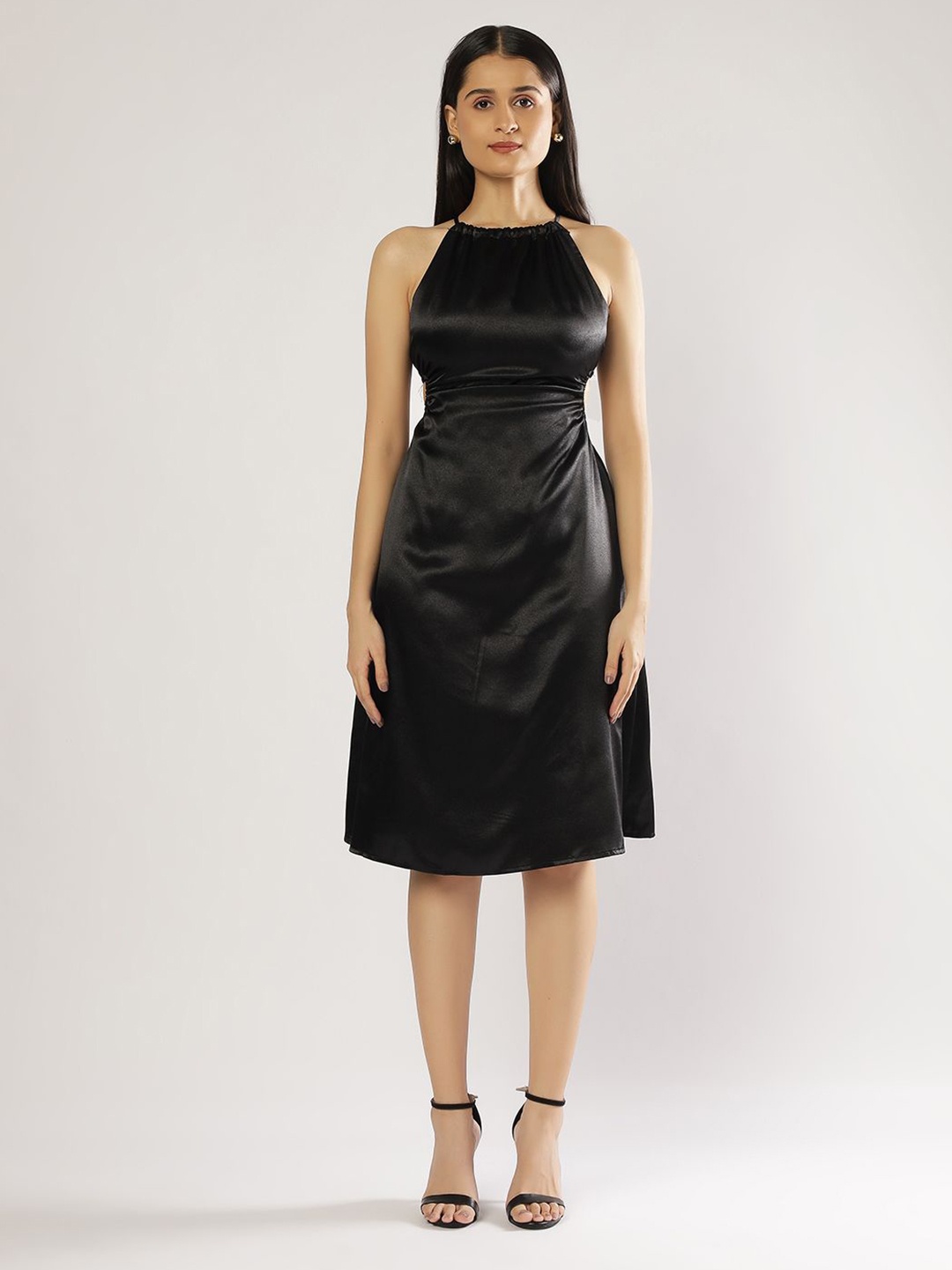 

PEACH & PANDA Women A-Line Dress, Black