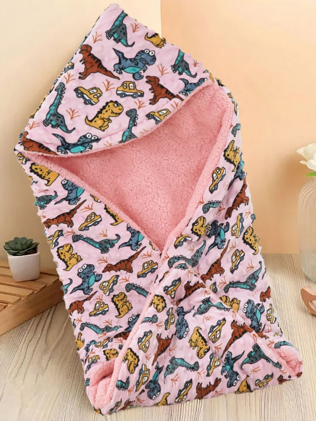 

Florida Pink & Blue Cartoon Characters Single AC Baby Swaddler Wrapper Flannel Bed Blanket
