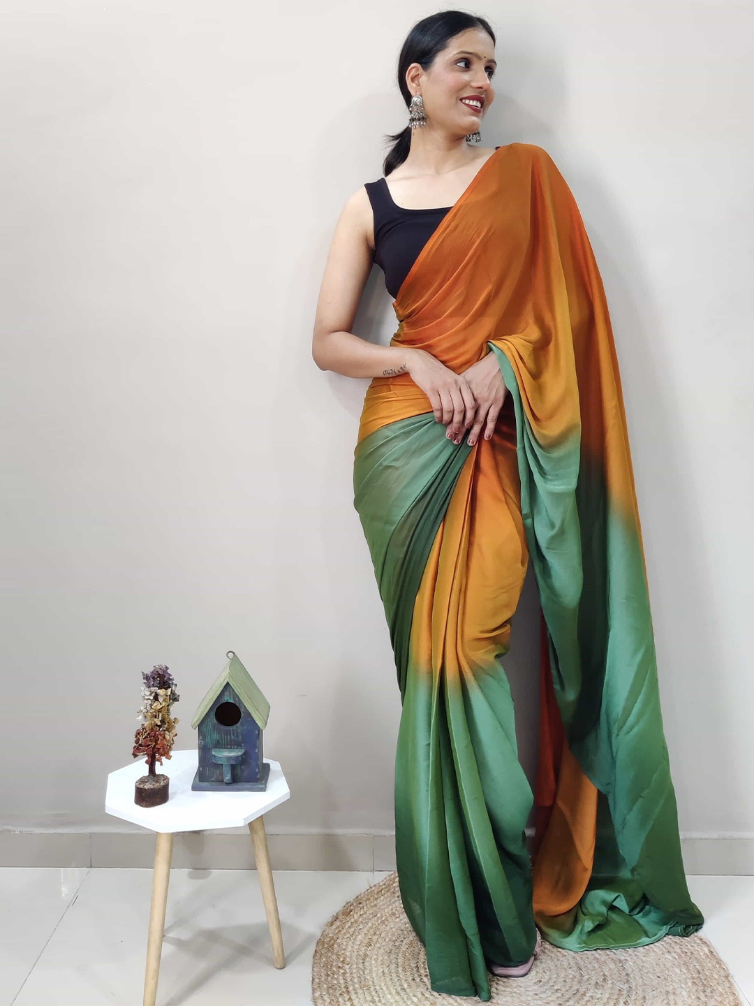 

Mitera Ombre Ready to Wear Saree, Orange