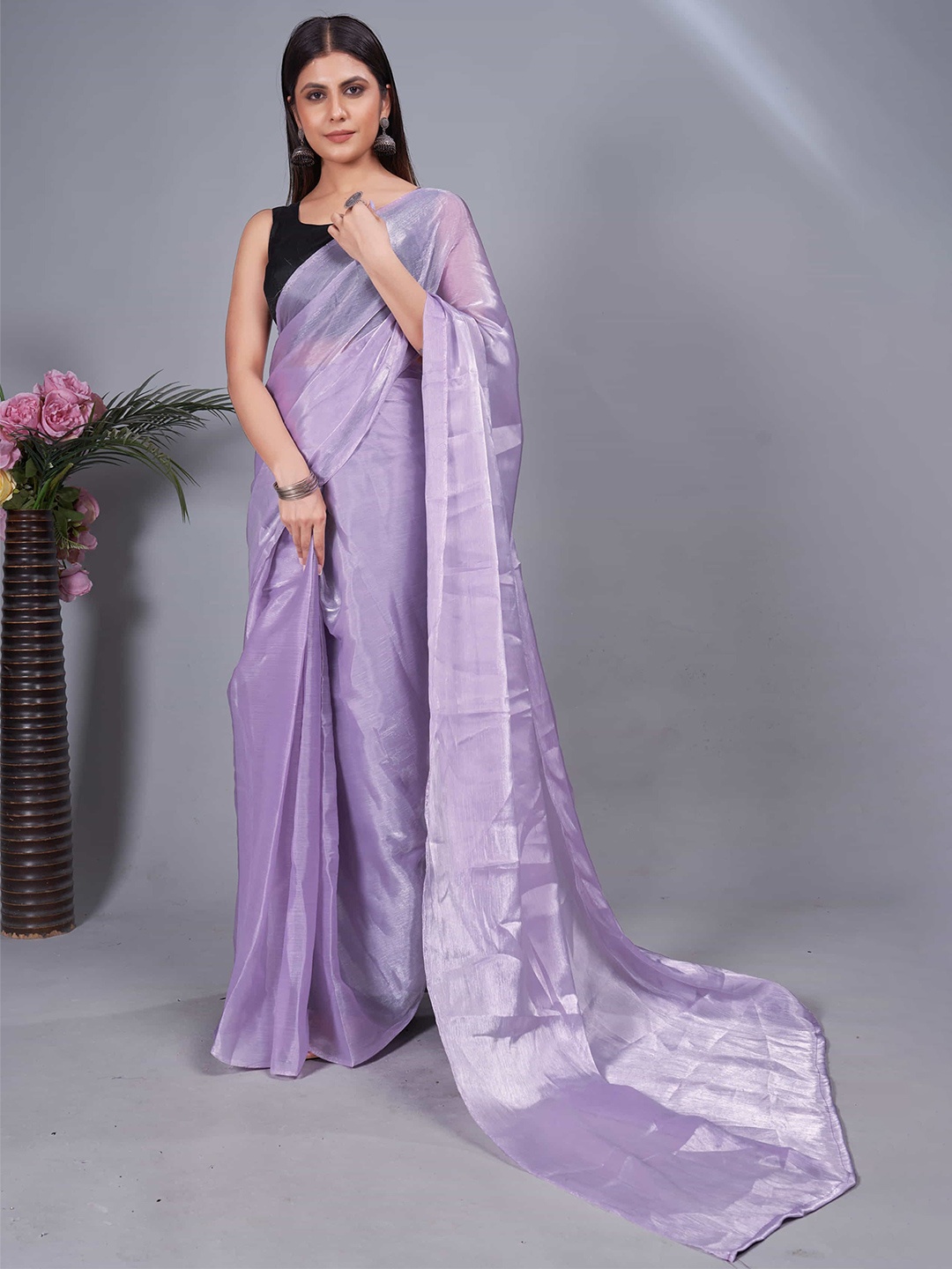 

Mitera Pure Chiffon Ready to Wear Saree, Lavender