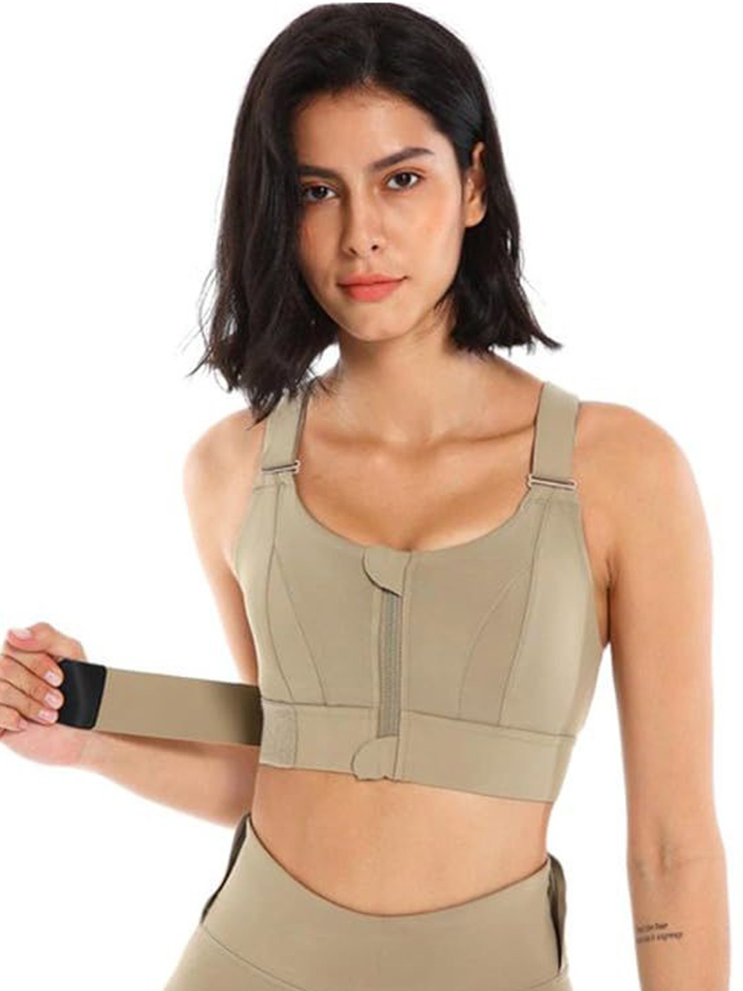 

SHOPPY VILLA Full Coverage Lightly Padded Workout Bra, Green