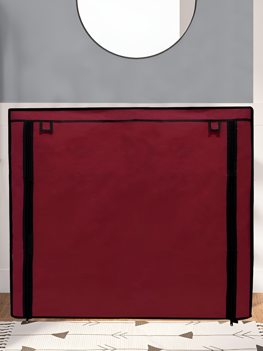 

Urban Choice Maroon & Black Water Resistant 120 GSM Zipper 12 Layer Shoe Rack Cover