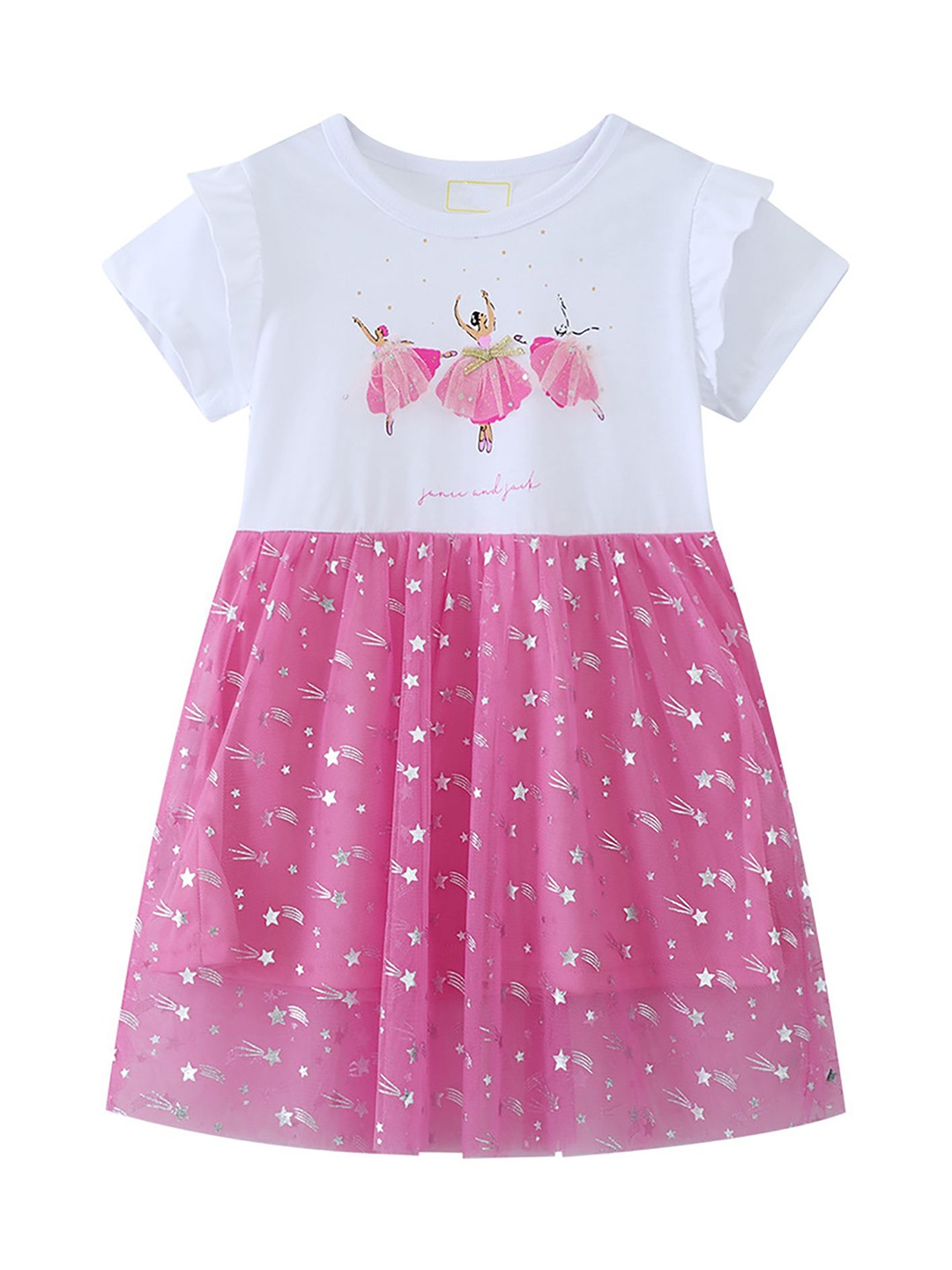 

LULU & SKY Girls Pure Cotton Fit & Flare Dress, White