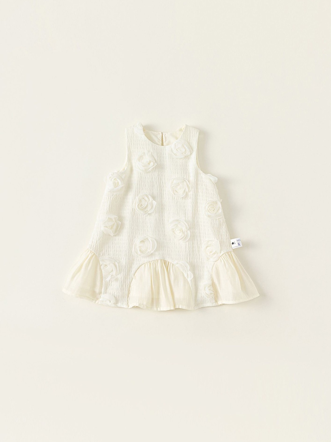 

LULU & SKY Girls Floral Applique A-Line Dress, Off white