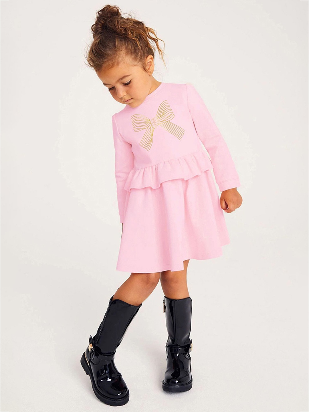 

LULU & SKY Girls Cotton Fit and Flare Dress, Pink
