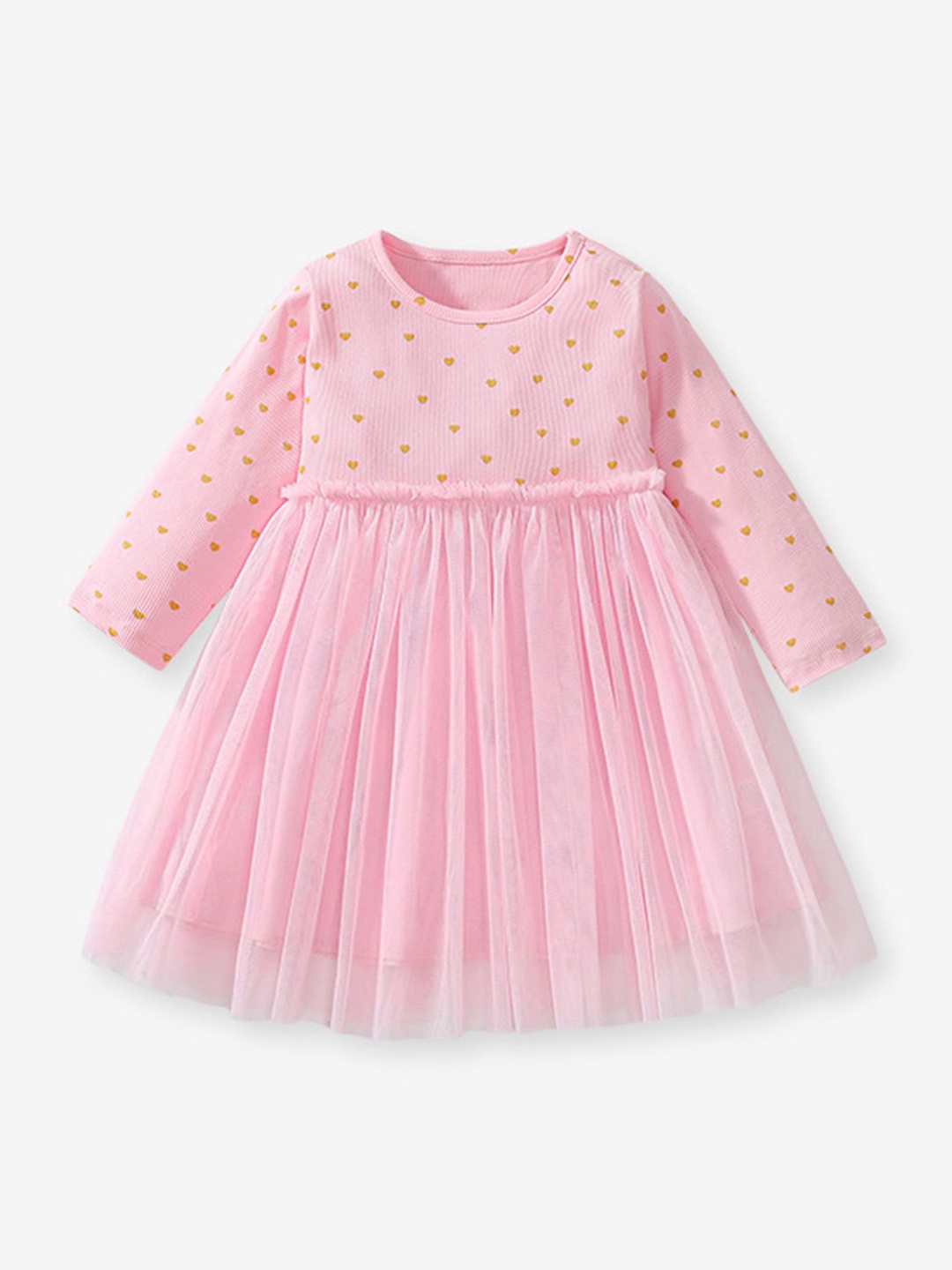 

LULU & SKY Girls Embellished Pure Cotton Fit - Flare Dress, Pink