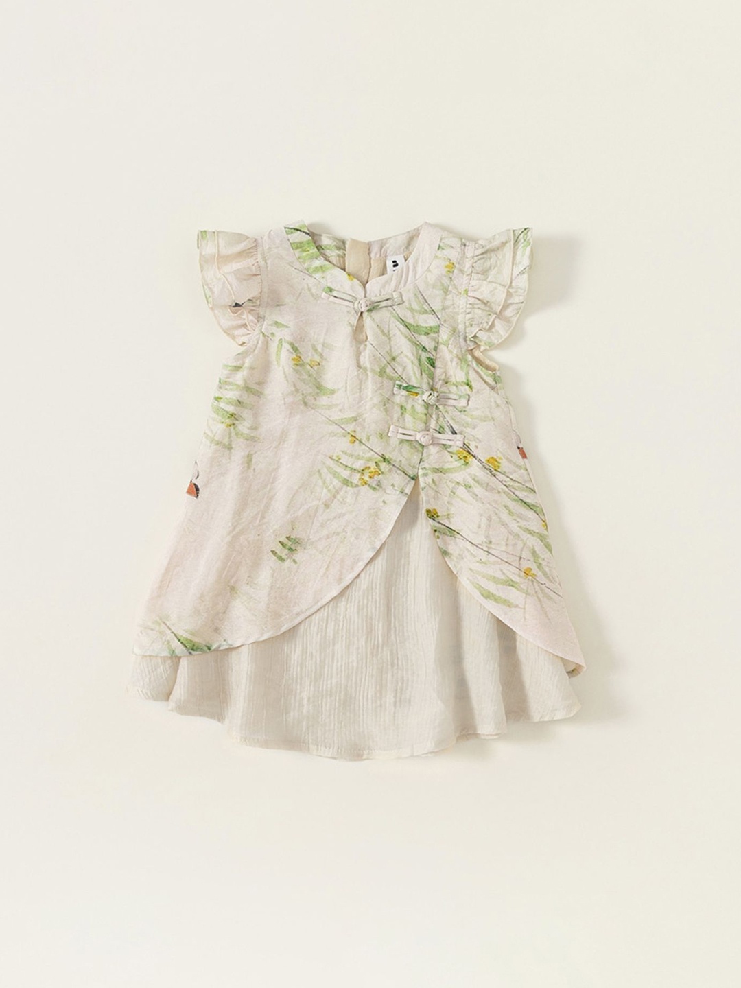 

LULU & SKY Girls Floral Printed Flutter Sleeve A-Line Dress, Multi