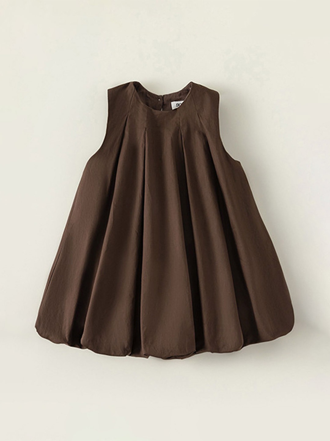

LULU & SKY Girls Sleeveless A-Line Cotton Dress, Brown