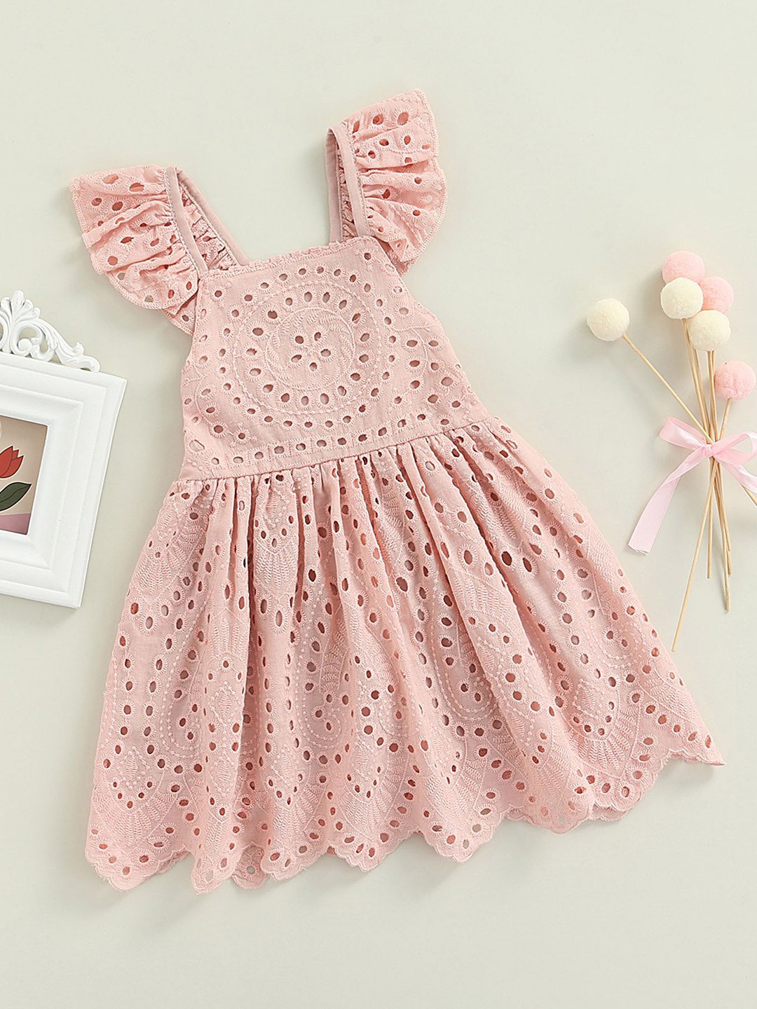

LULU & SKY Girls Polka Dot Printed Fit & Flare Dress, Pink