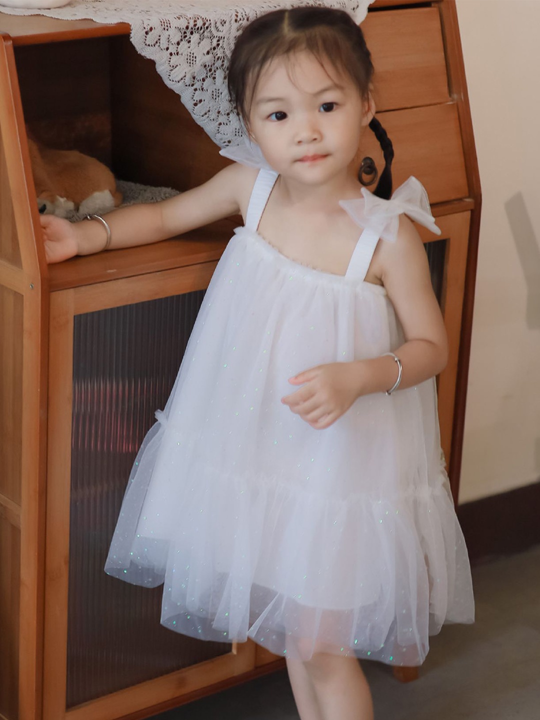 

LULU & SKY Girls Embellished A-Line Dress, White