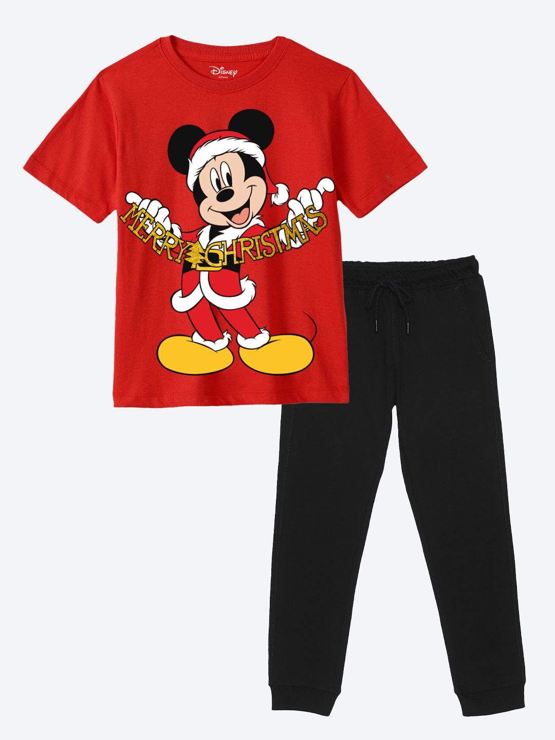 

YK Boys Disney Printed Round Neck Short Sleeves T-Shirt With Jogger, Red