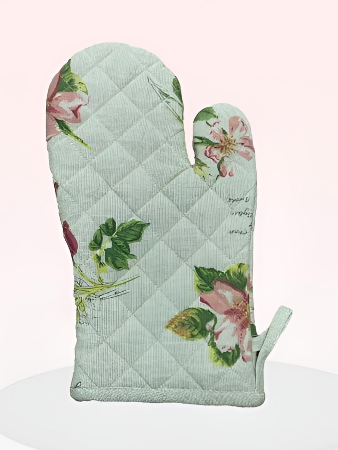 

SAJAVAT White & Green Floral Printed Pure Cotton Oven Glove