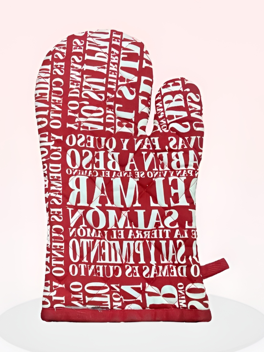 

SAJAVAT Maroon & White Typographic Printed Pure Cotton Oven Glove