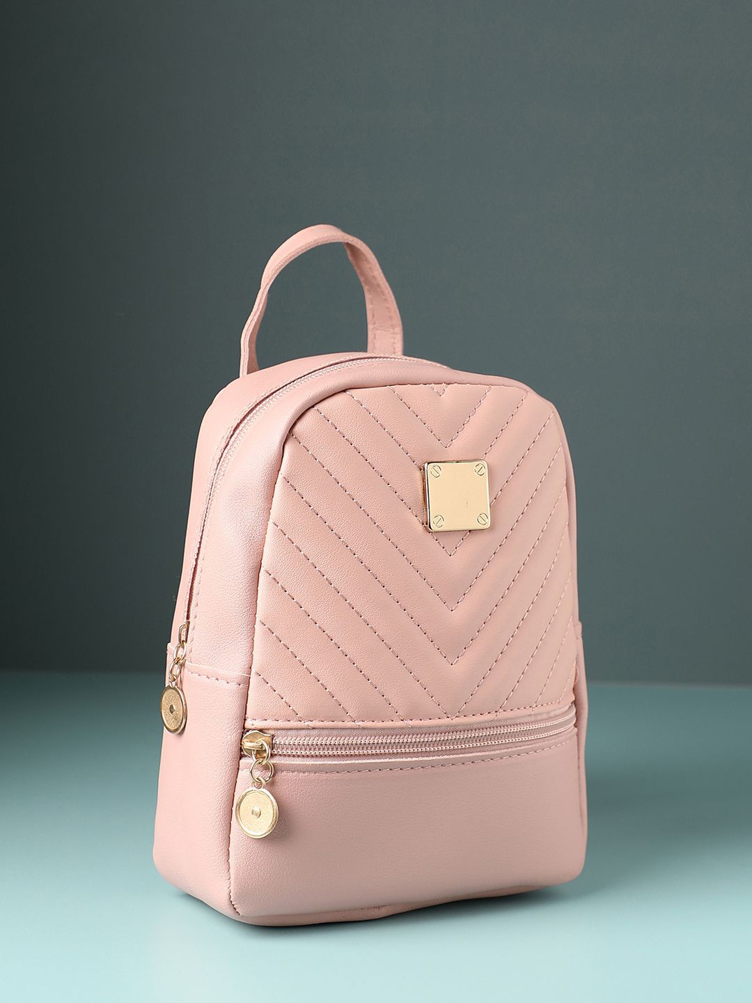 

HAUTE SAUCE by Campus Sutra Women Quilted Backpack, Pink