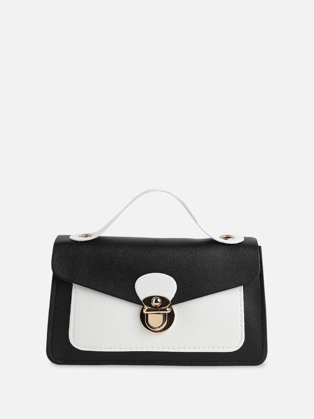 

HAUTE SAUCE by Campus Sutra Women Colourblocked Structured Handheld Bag, Black