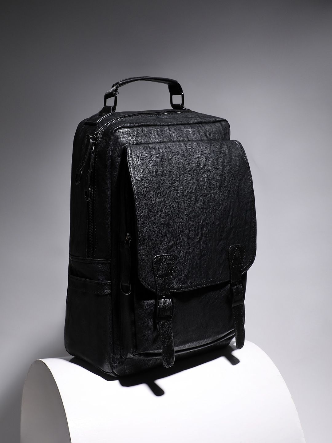 

French Accent Men Yoke-Style Backpack, Black