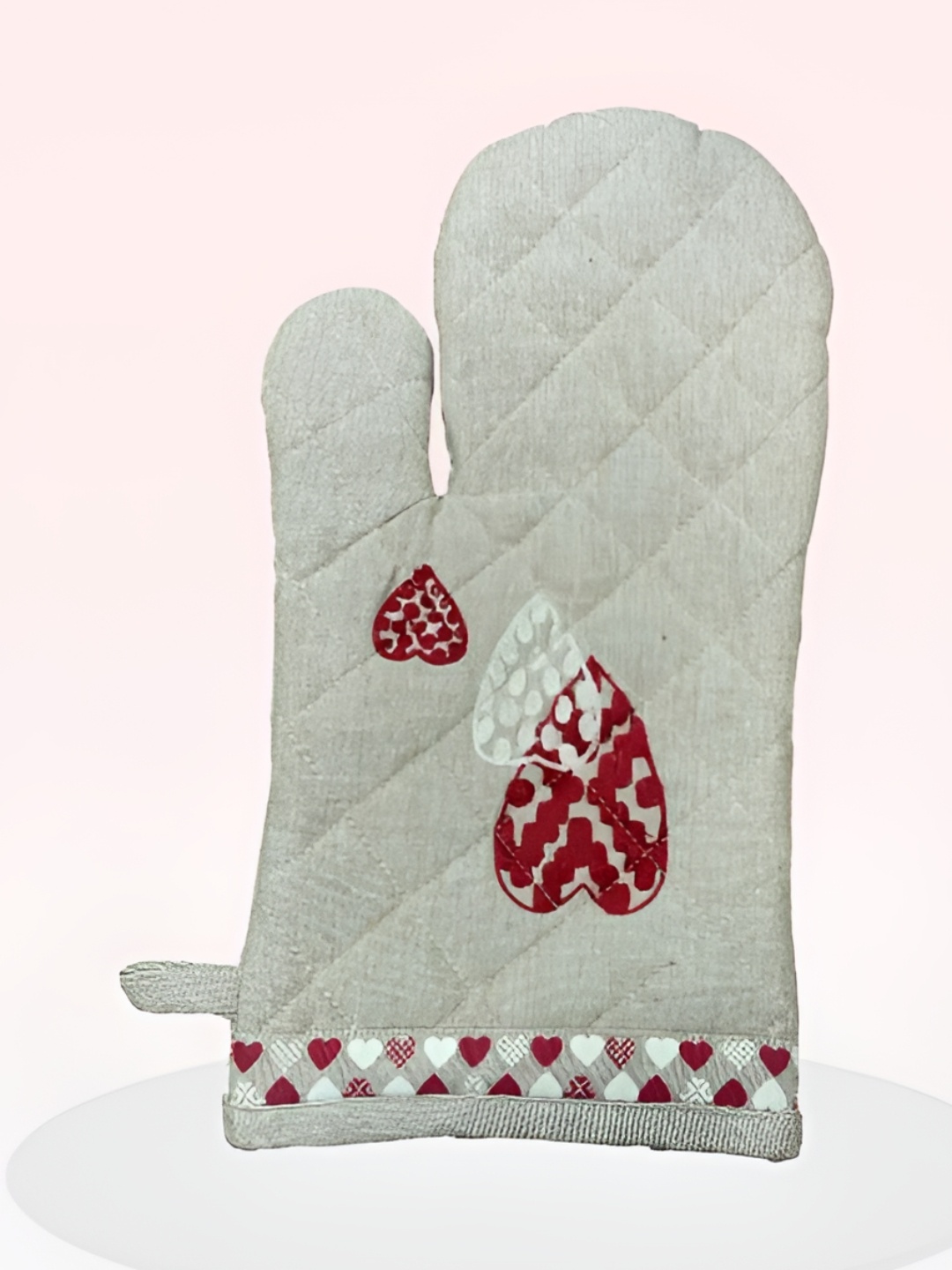 

SAJAVAT Grey & Maroon Printed Pure Cotton Oven Glove