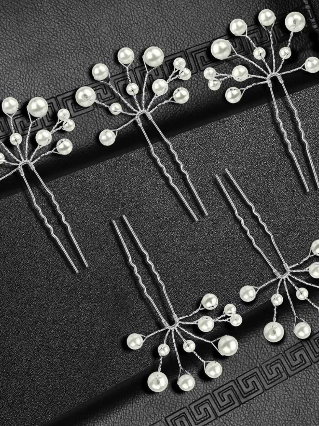 

DressBerry Women Pack Of 5 Embellished Bobby Pins, Silver