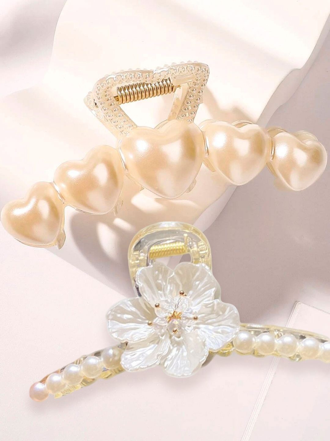 

DressBerry Women Set of 2 Embellished Claw Clip, Gold