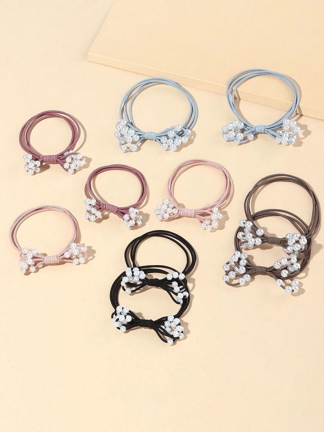 

DressBerry Women Embellished Ponytail Holders, Black