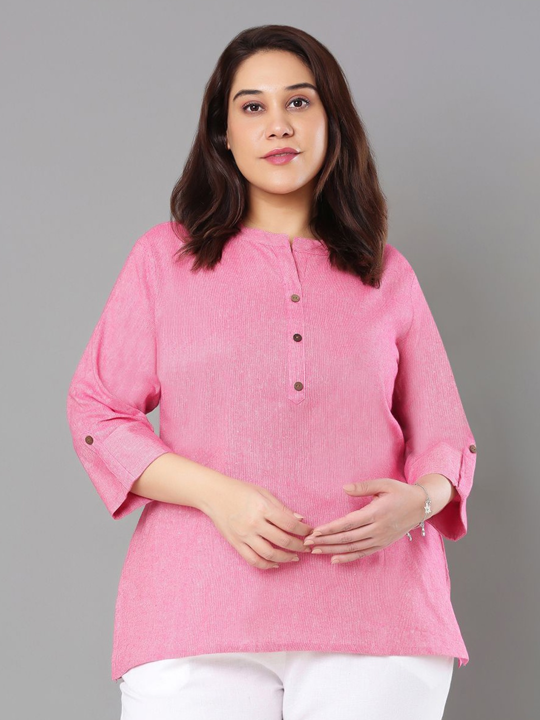 

Sztori Women Plus Size Cotton Top, Pink