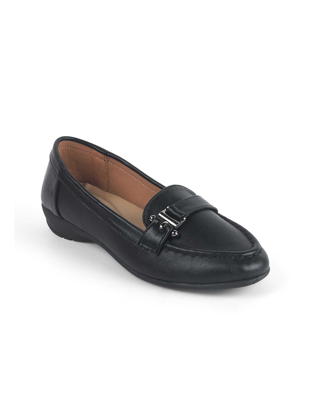 

Tresmode Women LASI Loafers With Buckles, Black