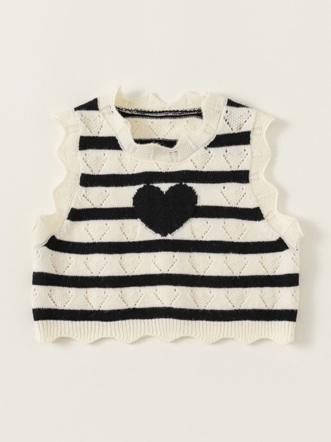 

LULU & SKY Girls Striped Sweater Vest, Black