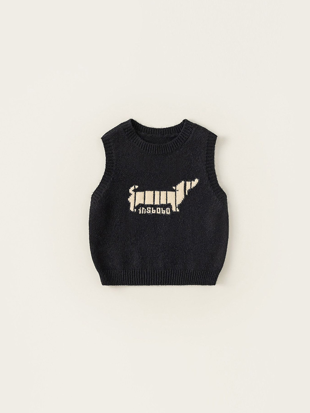 

LULU & SKY Kids Printed Sweater Vest, Black