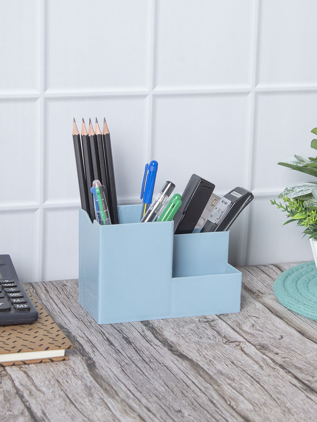

MARKET99 Blue Regular Multi-Utility Pen Holder, White