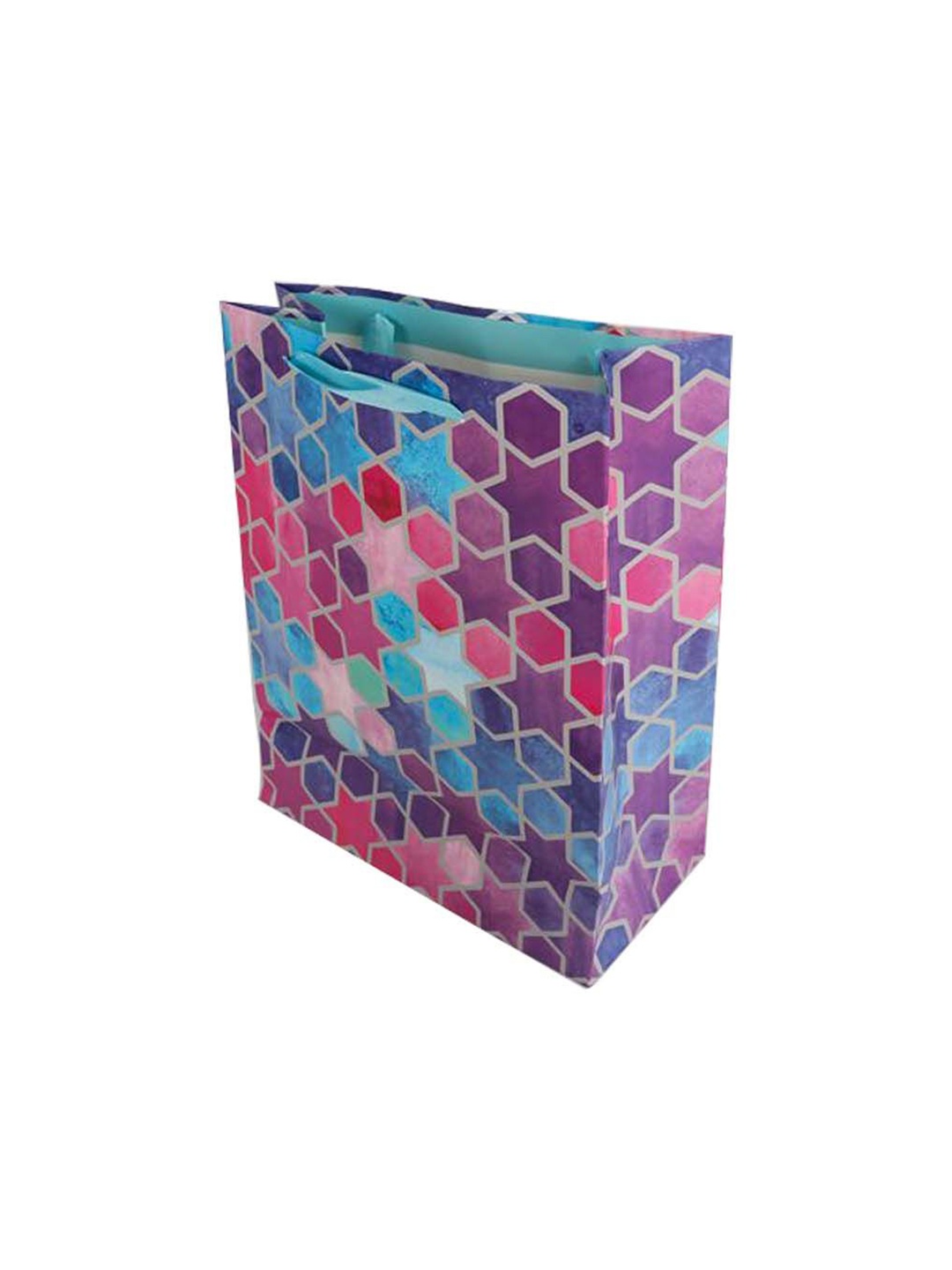 

MARKET99 Unisex Geometric Printed Structured Paper Tote Bag, Purple