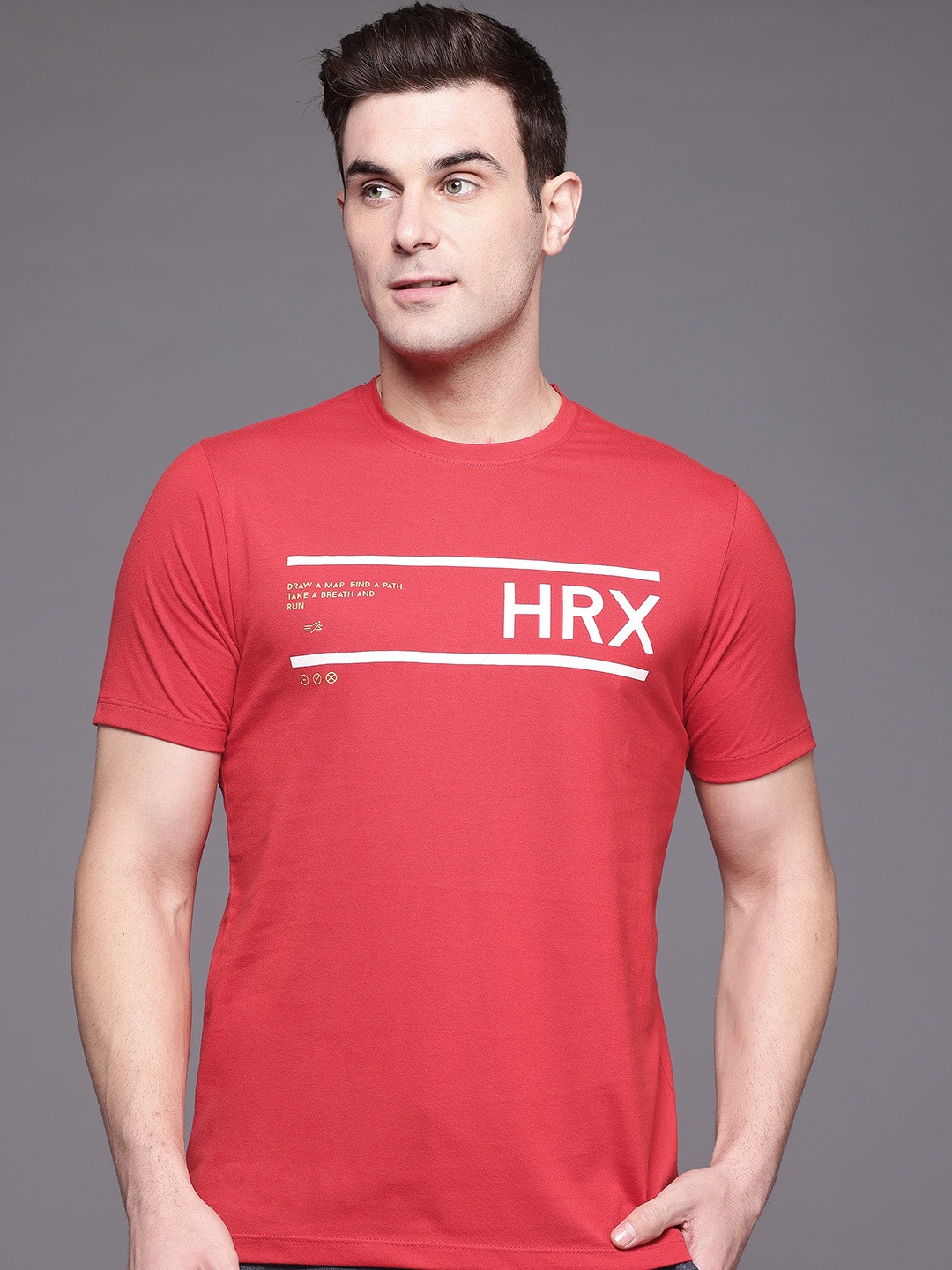 

HRX by Hrithik Roshan Men Brand Logo Printed Running T-shirt, Red