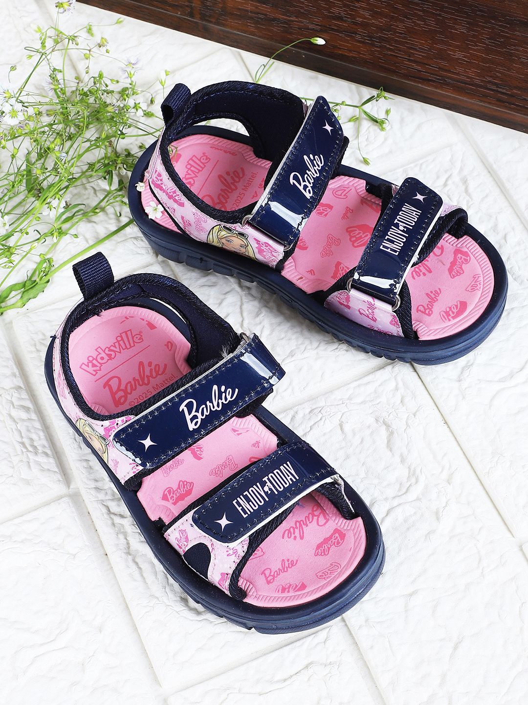 

Kids Ville Girls Barbie Printed Comfort Sandals, Pink