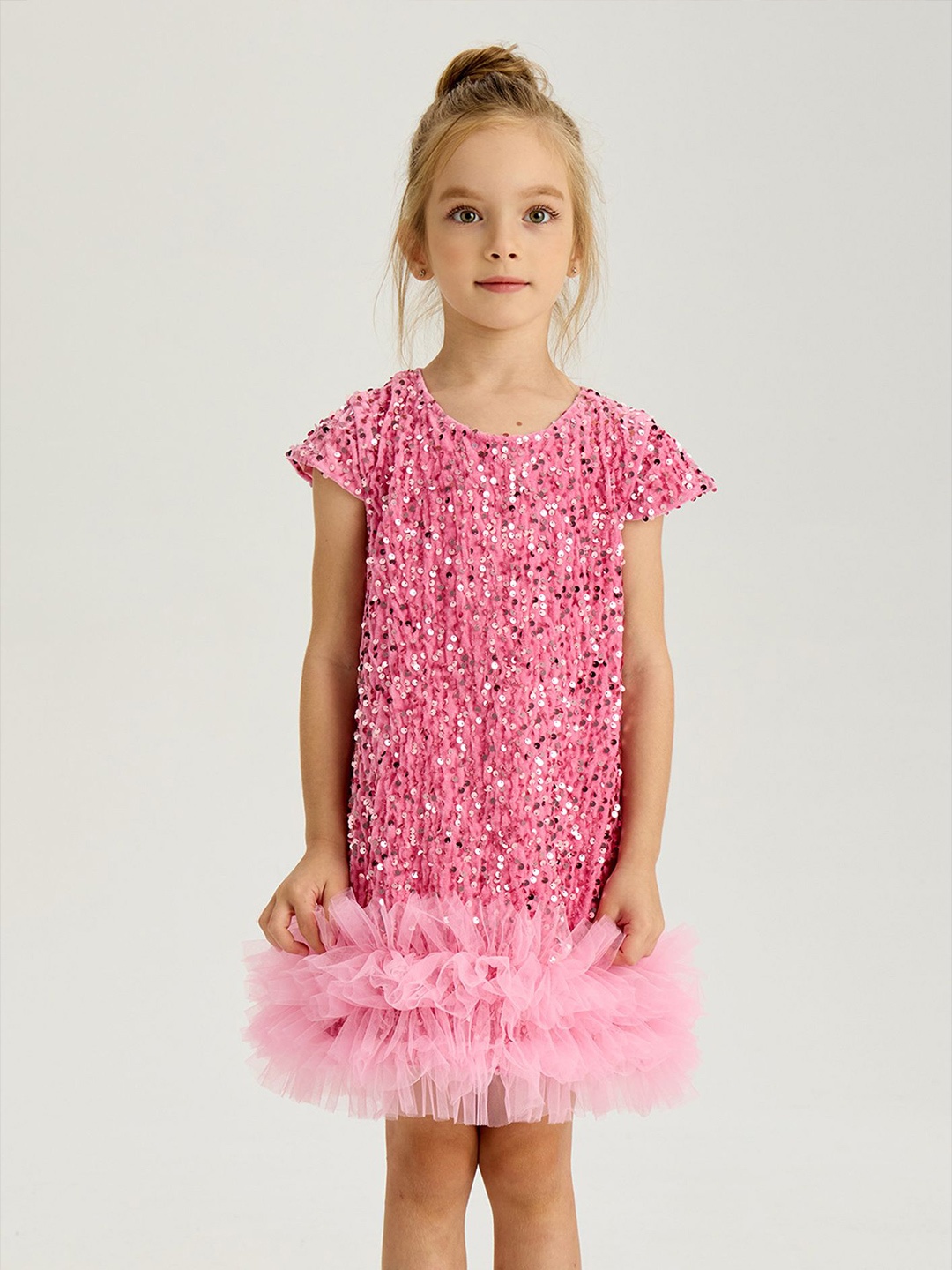 

LULU & SKY Girls Embellished A-Line Dress, Pink