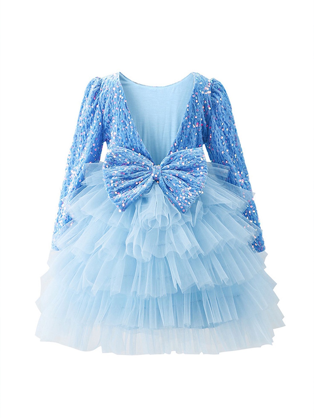 

LULU & SKY Girls Fit & Flare Dress, Blue