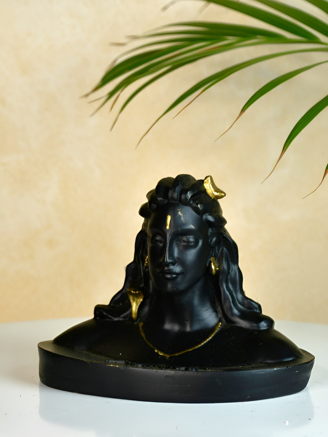 

SOWPEACE Black Resin Adiyogi Religious Idol Showpiece