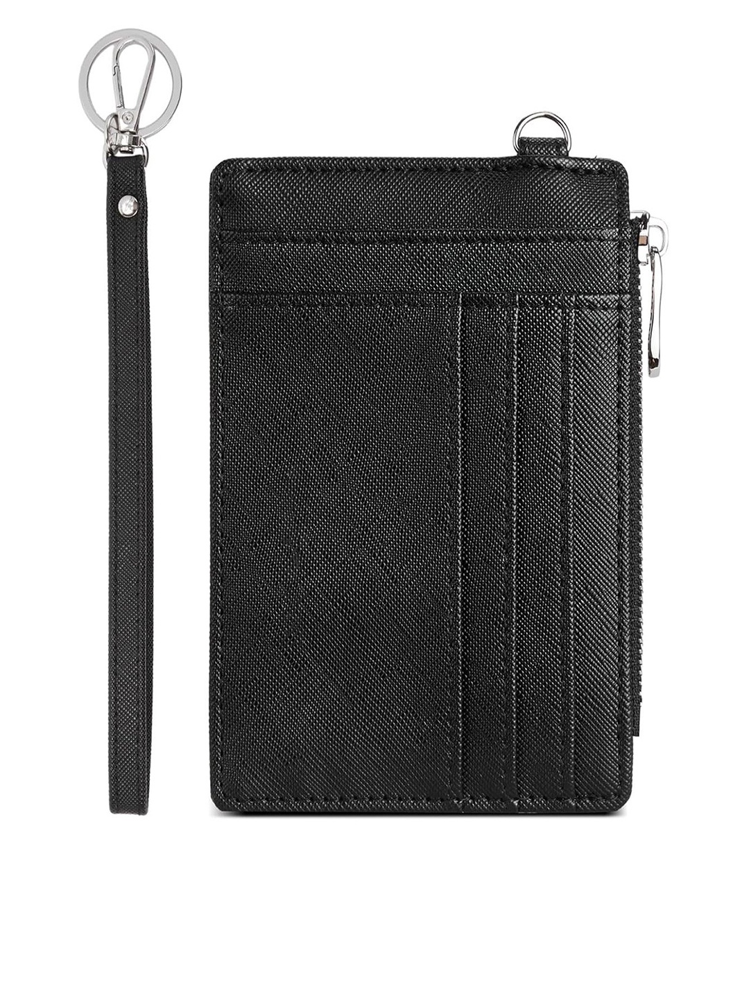 

VOGARD Unisex Leather Zip Around Wallet, Black