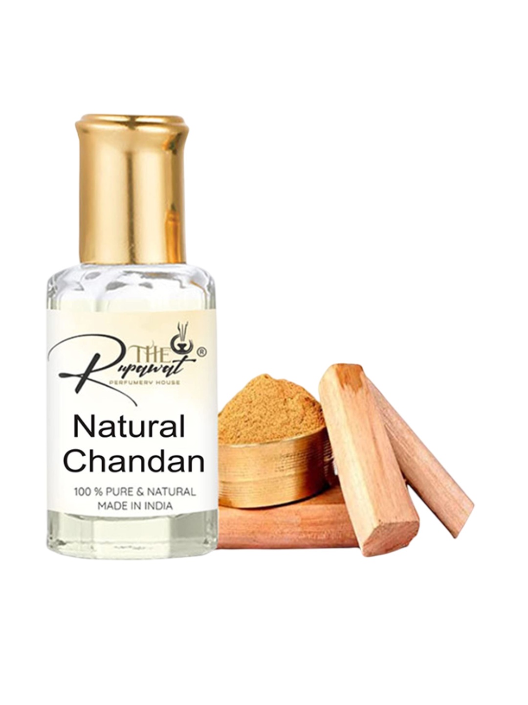 

THE RUPAWAT Perfumery House Natural Chandan 100% Pure & Alcohol Free Attar - 12 ml, Transparent