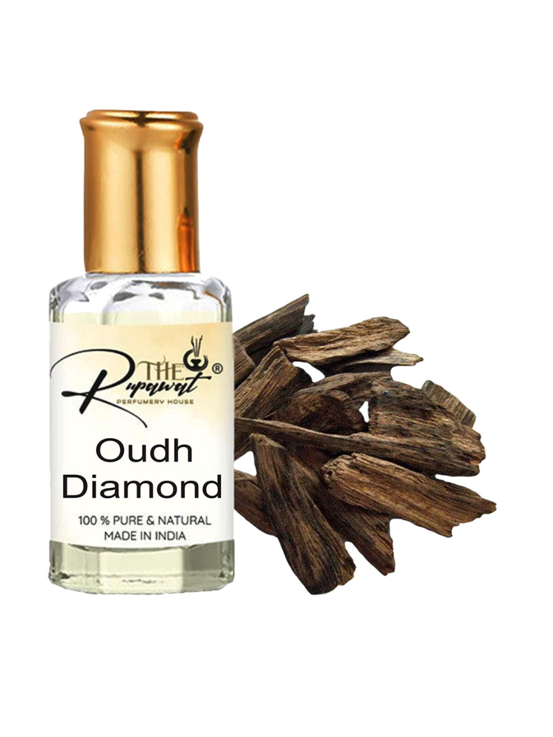 

THE RUPAWAT Perfumery House Oudh Diamond 100% Pure & Natural Alcohol Free Attar - 12 ml, Transparent