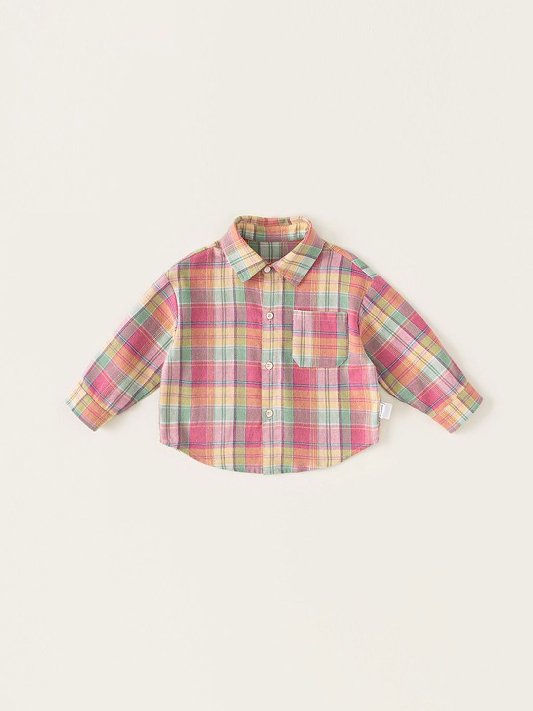 

LULU & SKY Girls Relaxed Fit Spread Collar Tartan Checked Cotton Casual Shirt, Pink