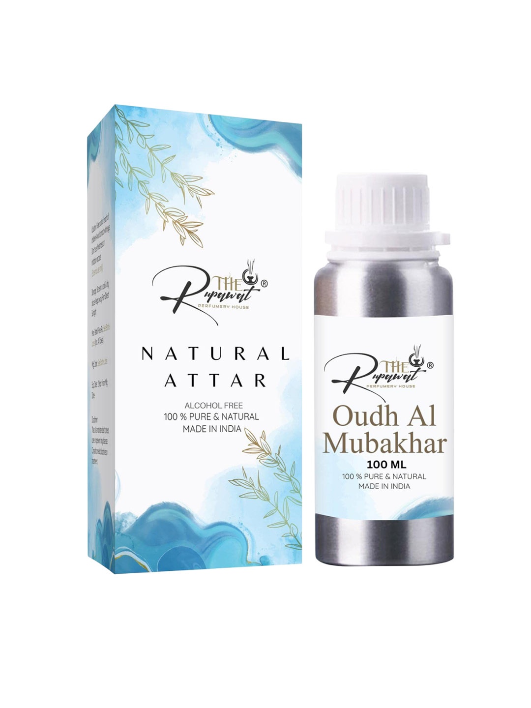 

THE RUPAWAT Perfumery House Oudh Al Mubakhar Natural Alcohol Free Attar - 100 ml, Transparent