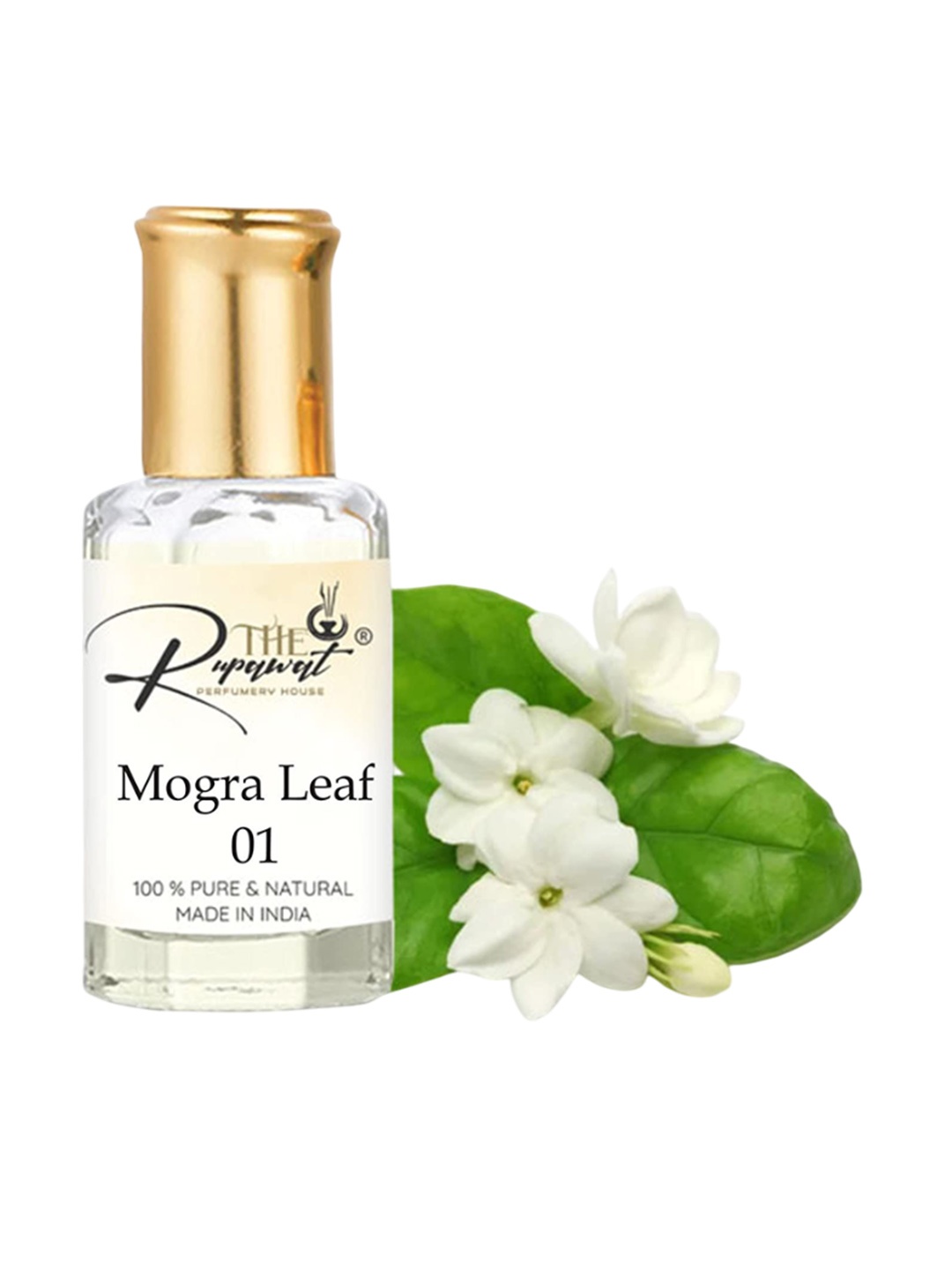 

THE RUPAWAT Perfumery House Mogra Leaf 01 100% Pure & Natural & Alcohol-Free Attar - 12 ml, Transparent