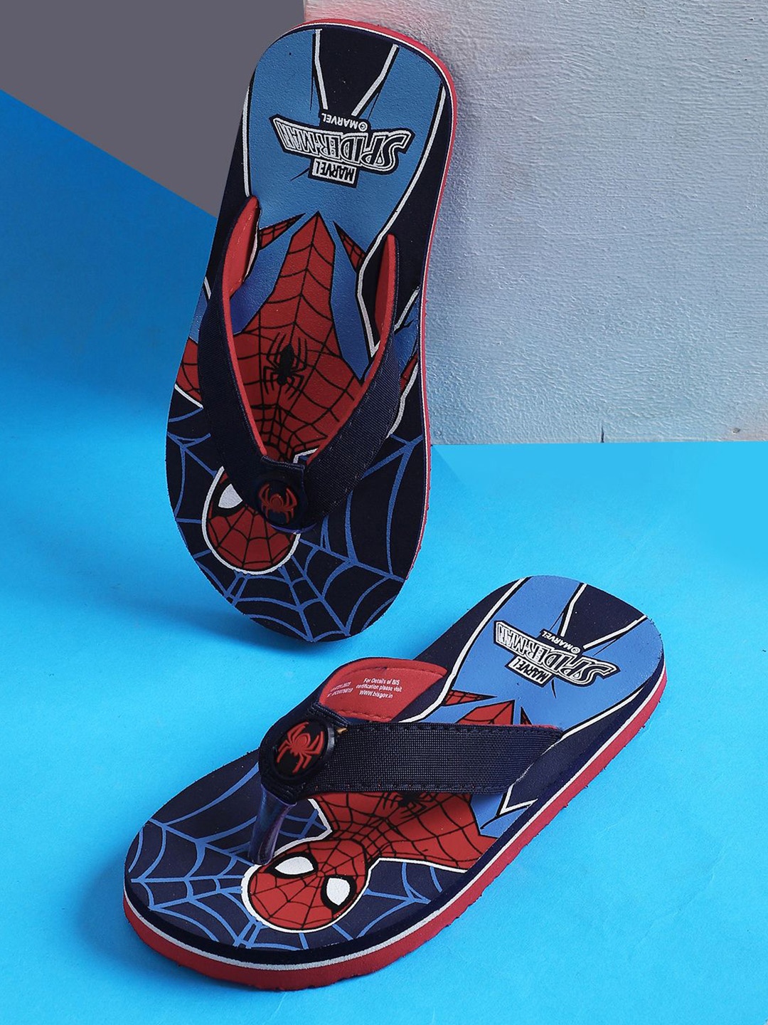 

Kids Ville Boys Spiderman Printed Thongs Flip Flops, Navy blue