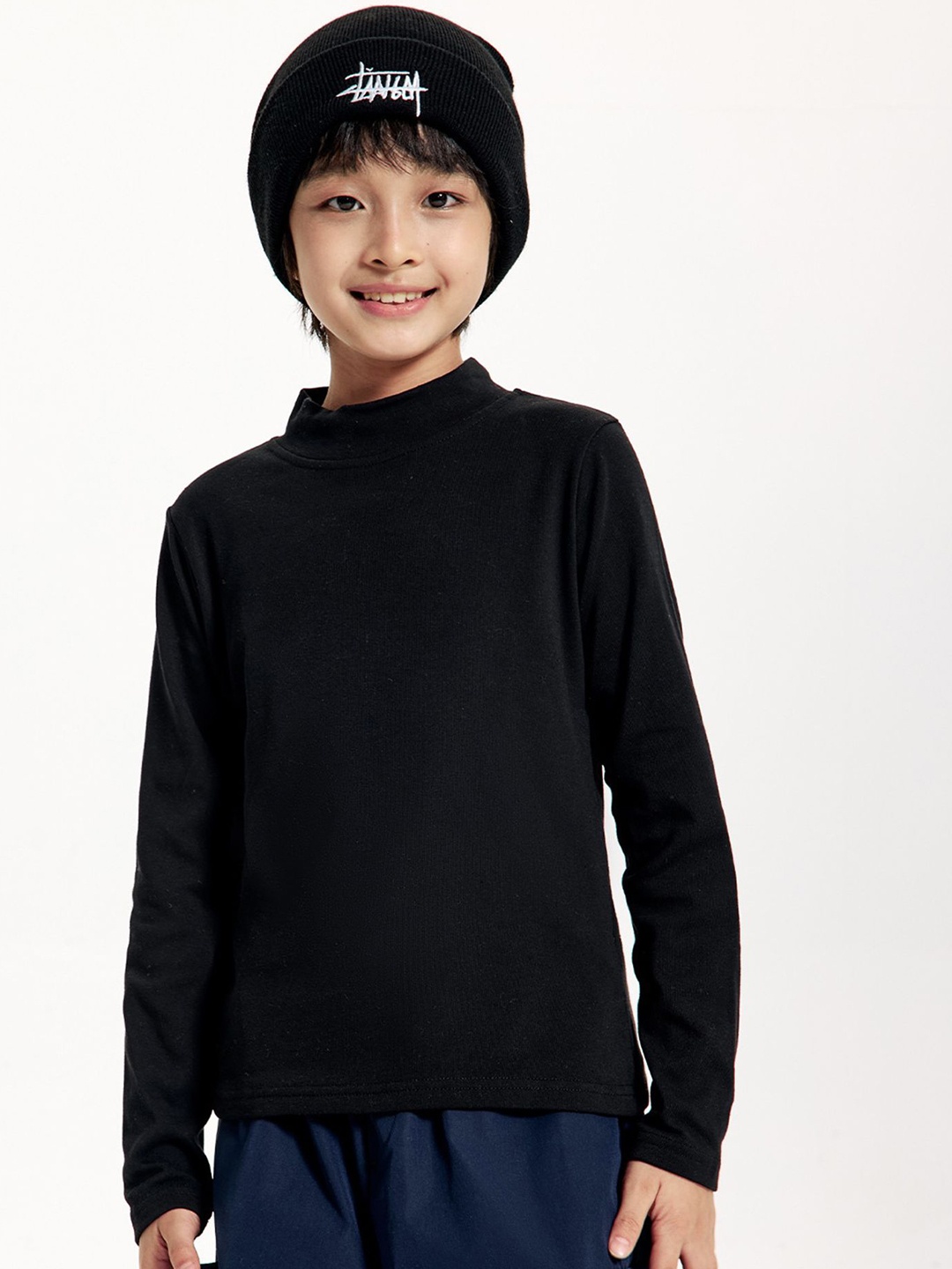 

LULU & SKY Kids Solid Cotton Top, Black