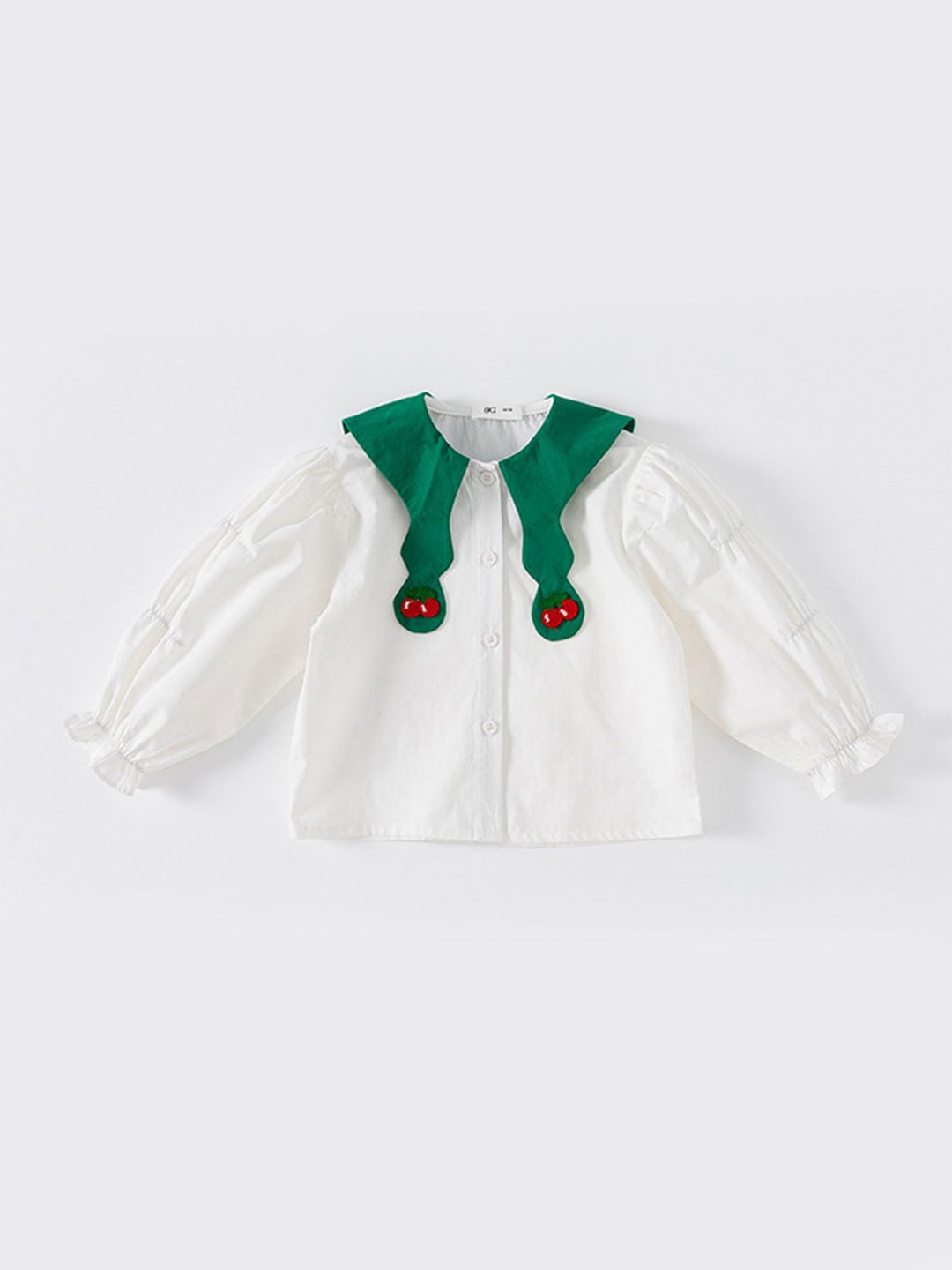 

LULU & SKY Girls Above the Keyboard Collar Pure Cotton Shirt Style Top, White