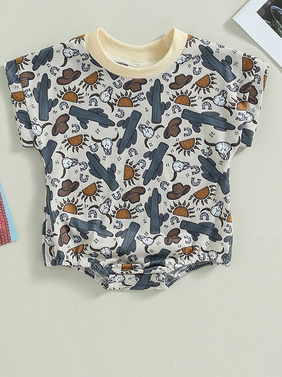 

LULU & SKY Girls Printed Bodysuit, White