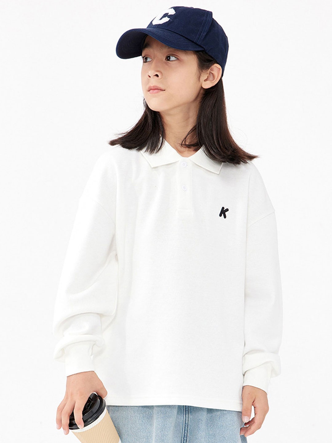

LULU & SKY Kids Polo Collar T-shirt, White
