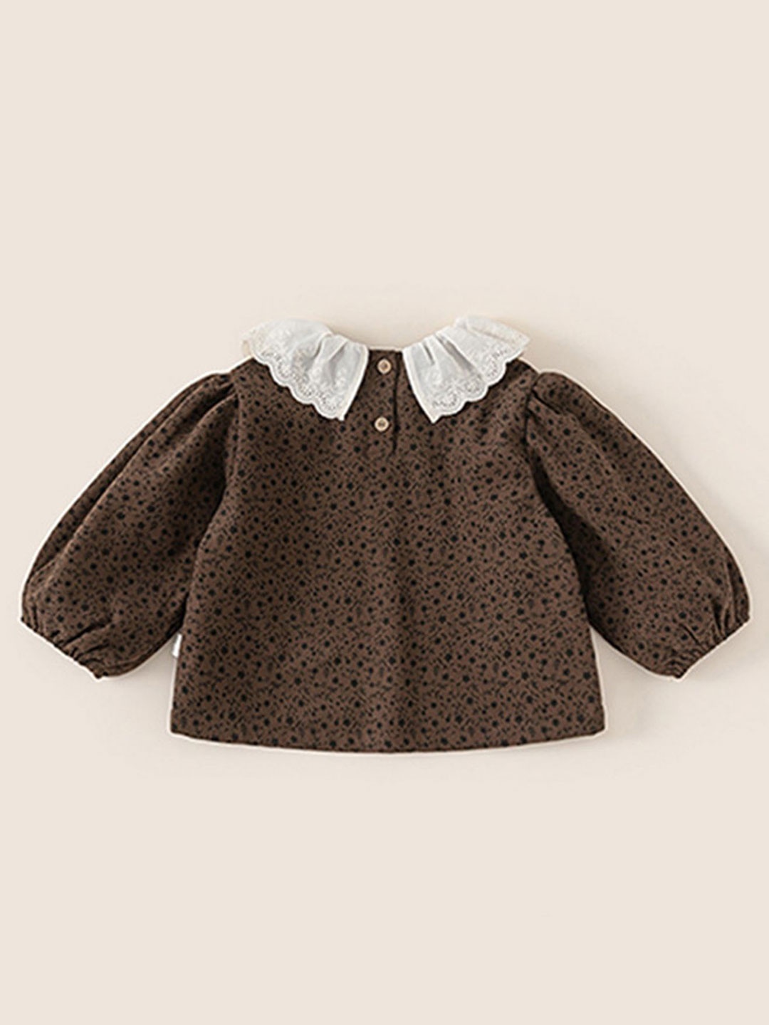 

LULU & SKY Girls Geometric Printed Top, Brown