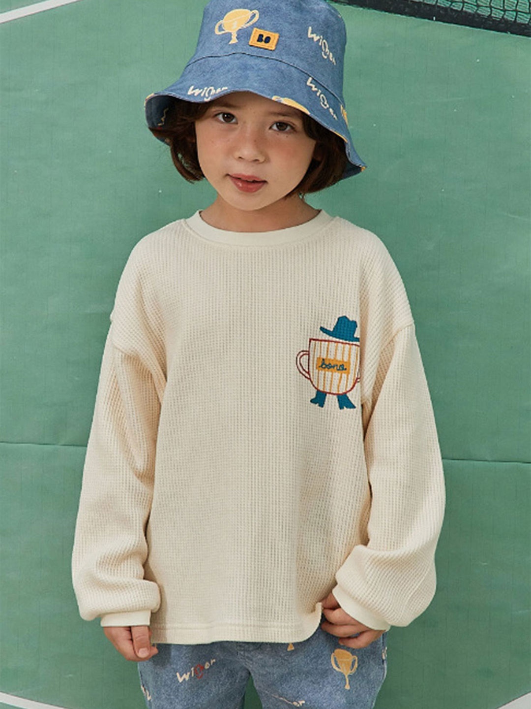 

LULU & SKY Girls Printed Cotton Top, Beige
